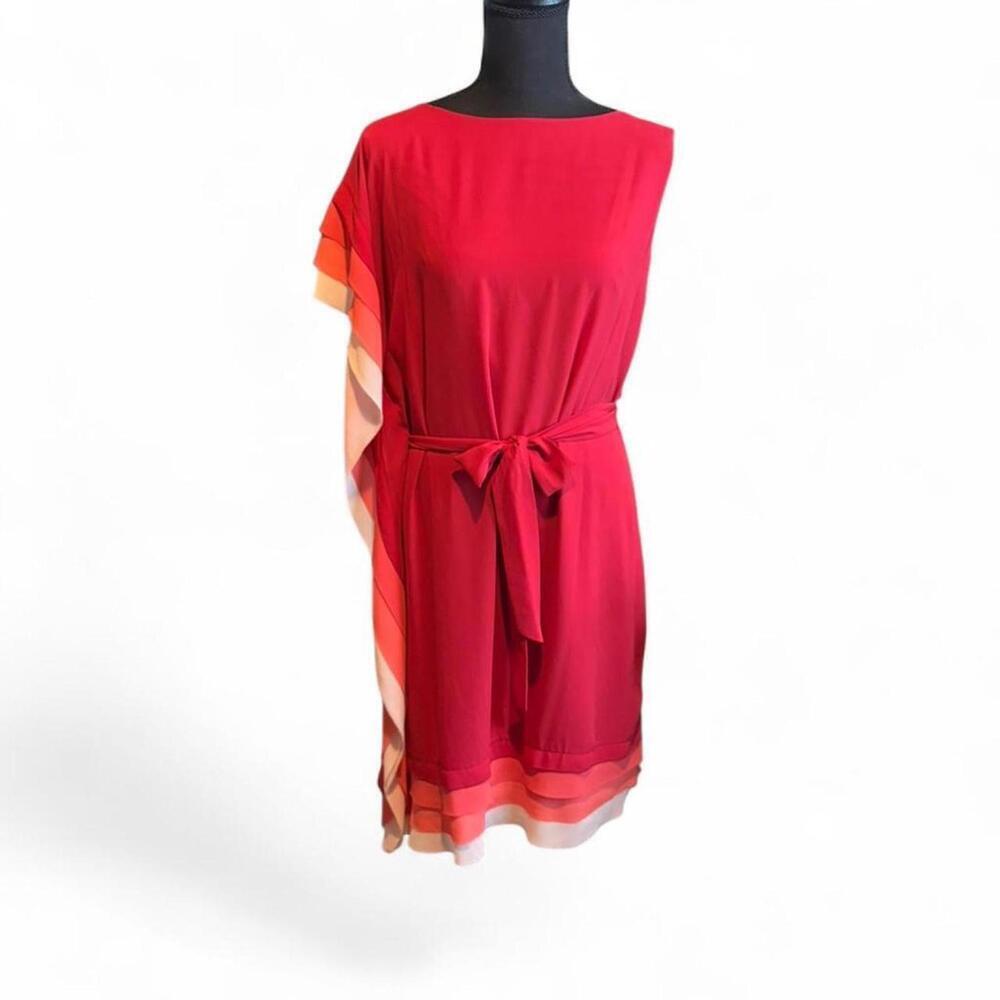 Vince Camuto red dress with cream and coral colors Size 12 #party #summerdress